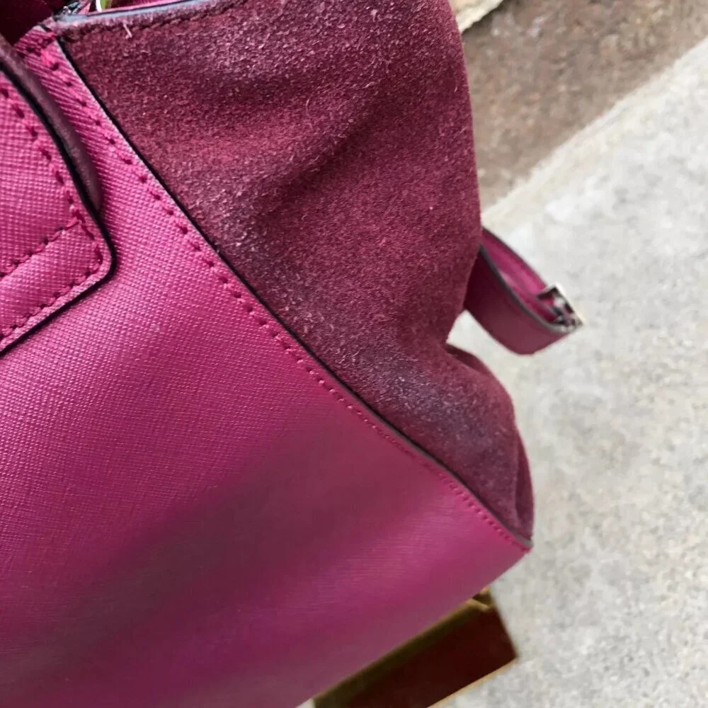 KATE SPADE New York Wesley Place Suede Laurel Purse Crossbody Hand Bag Purple​​​